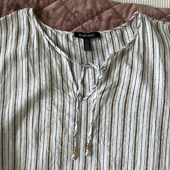 Ellen Tracy Linen Blend Top, XL - Picture 3 of 5